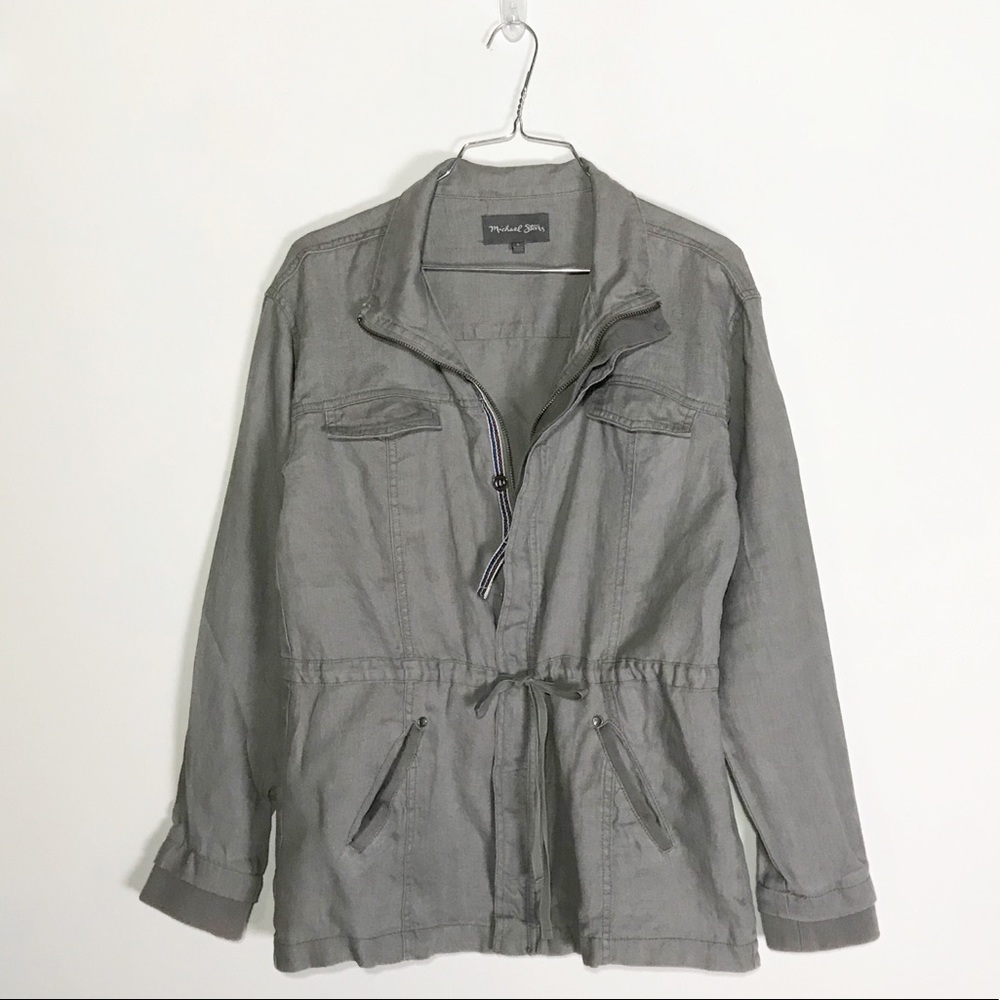 Michael Stars Linen Anorak Jacket - Gray